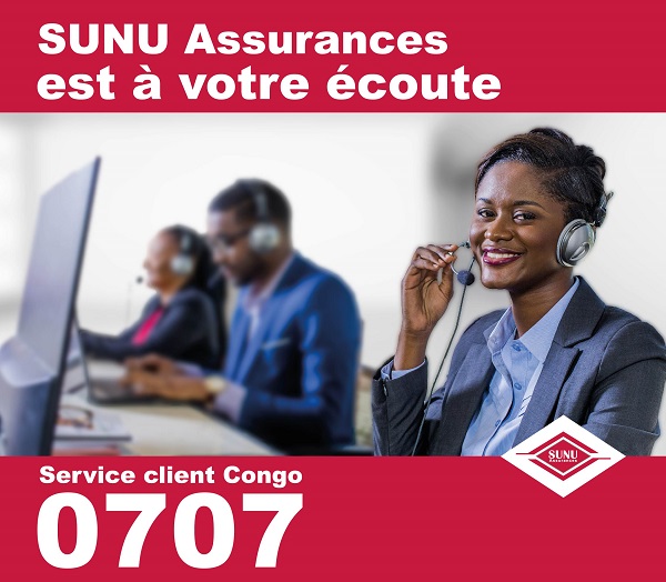 IN CONGO, CALL SUNU ASSURANCES CUSTOMER SERVICE ON 0707