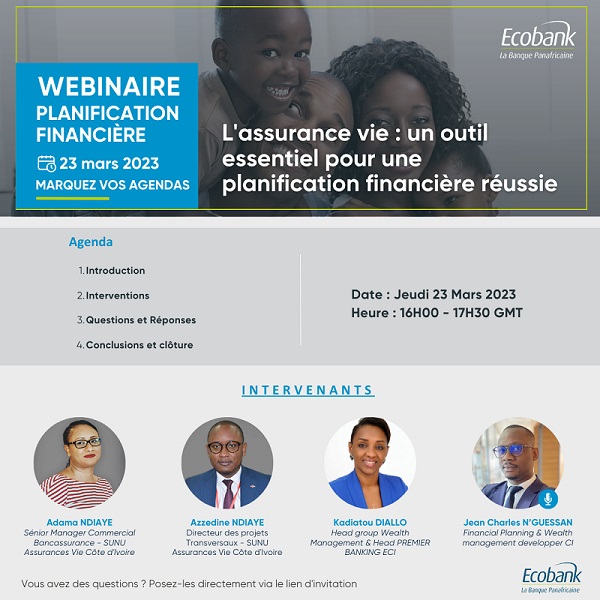 SUNU ASSURANCES VIE CÔTE D'IVOIRE : WEBINAR ON FINANCIAL PLANNING